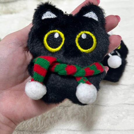 ふわもこ黒猫ぬいぐるみキーホルダー｜選べる各種シリーズ