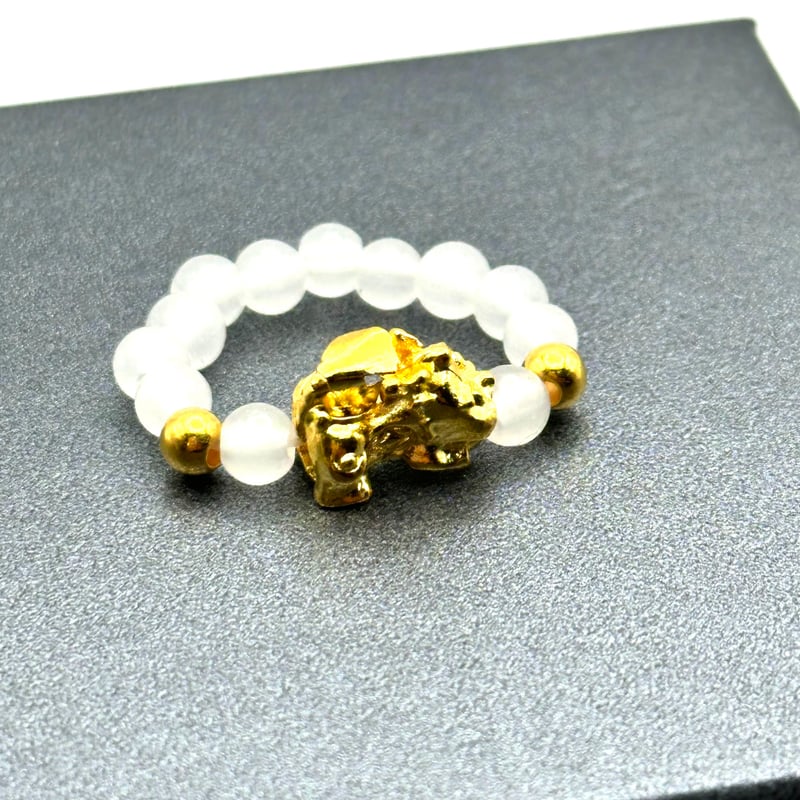 貔貅さまの ビーズリング｜フリーサイズ・男女兼用・キッズ可