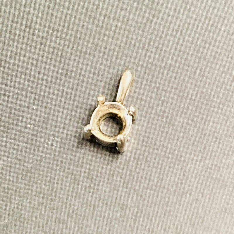 万能空枠】一粒ネックレスペンダントトップ空枠 シルバー925