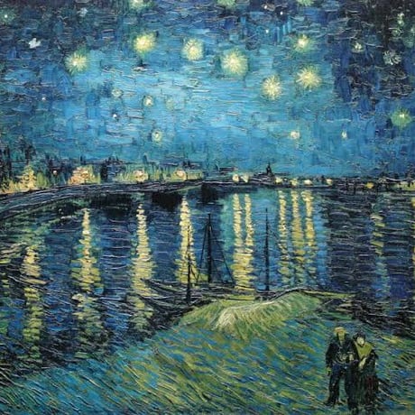 【再販】受注生産 ゴッホ「ローヌ川の星月夜」/アンティーク調ネックレス