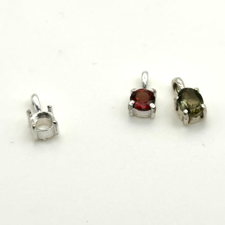 【万能空枠】一粒ネックレスペンダントトップ空枠 シルバー925