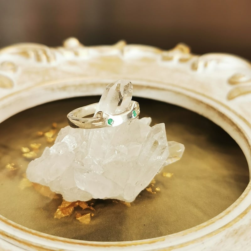 【5〜17号】猫の目リング/エメラルド ねこ守りシリーズ】幸運の目 猫の目リング/エメラルド