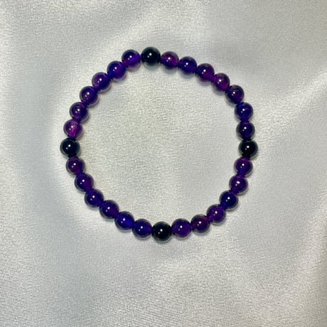 【1点限定】アメジストとオニキスの天然石ブレスレット