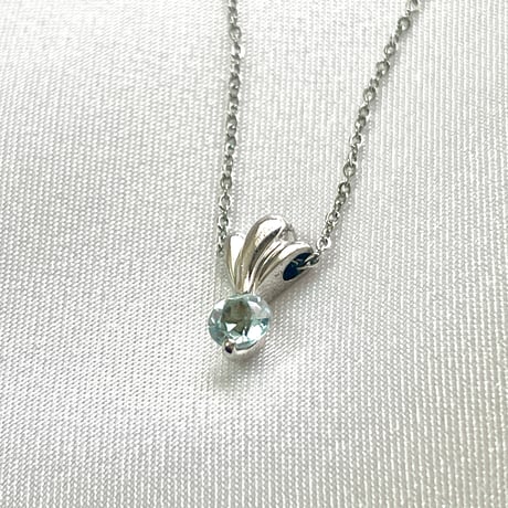 【3月の誕生石】アクアマリン ネックレス｜Silver925トップ×サージカルステンレスチェーン