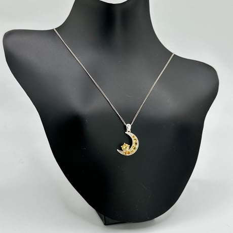 【11月誕生石】月と太陽のネックレス/シトリン