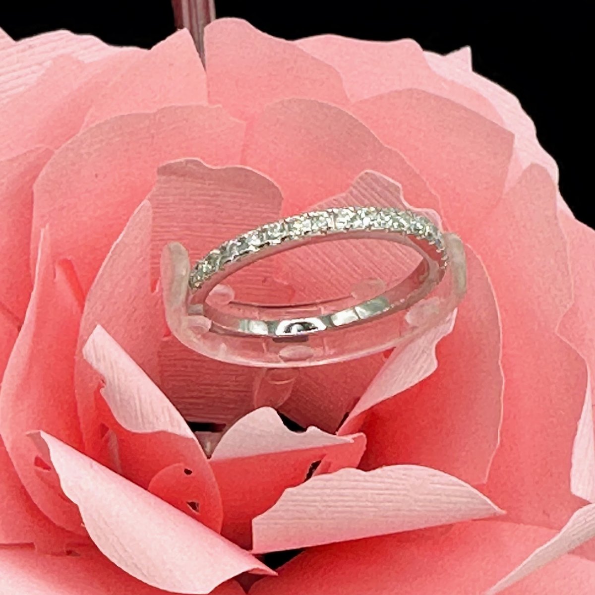 chi⭐︎ma♡最高級モアサナイト　6ミリ　パヴェハーフエタニティリング chi⭐︎ma様専用♡最高級モアサナイト 6ミリ パヴェハーフエタニティリング