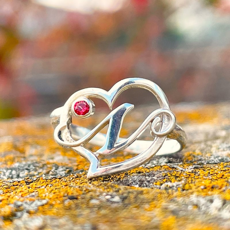 オーダーメイド】ハートのイニシャルリング | ジュエリー春日