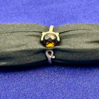 猫耳天然石リング｜琥珀（アンバー）のフリーサイズ指輪