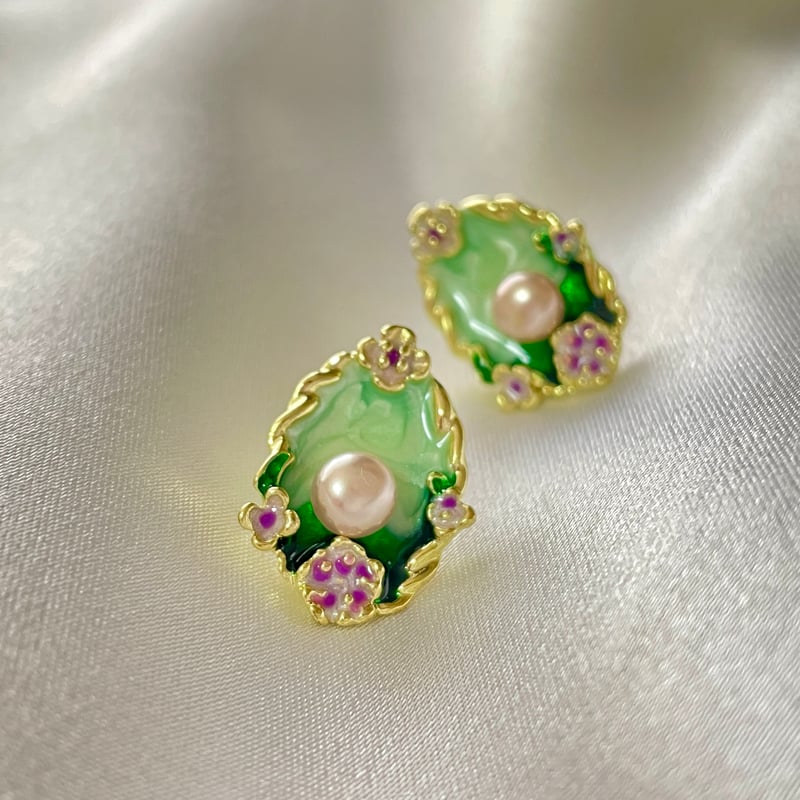 モネの庭風 フラワーガーデンピアス | ジュエリー春日