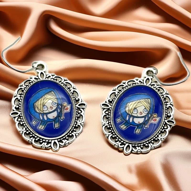 保守派の推し活に｜現代画家ザビちゃんコラボ《日本国旗 青ダルマ