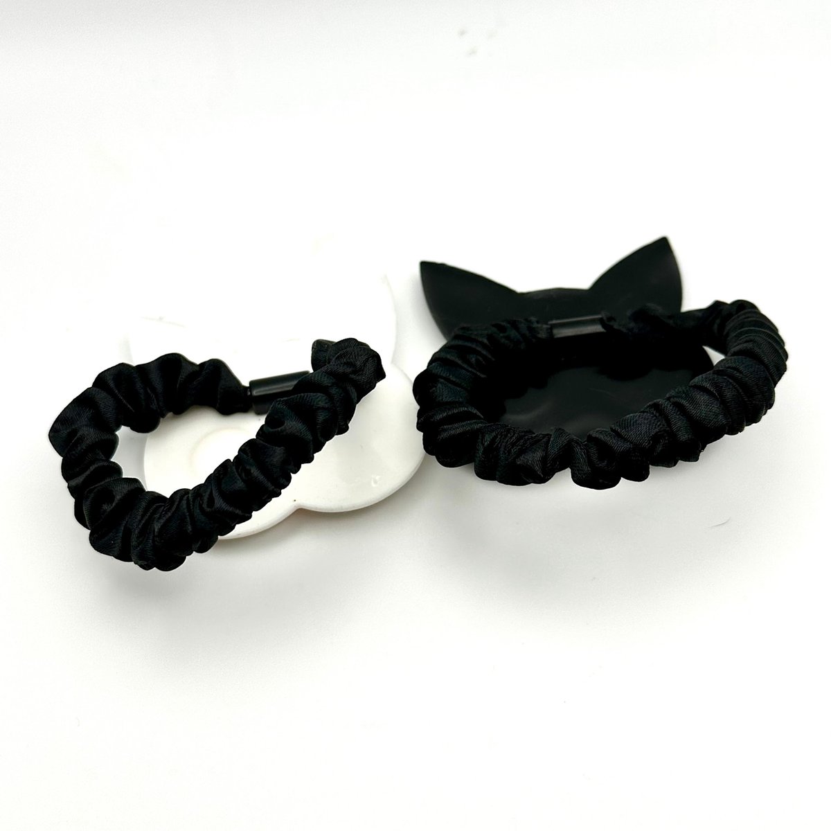 にゃんこヘアゴムセット（白猫×黒猫）｜親子でお揃い・猫好きさんに