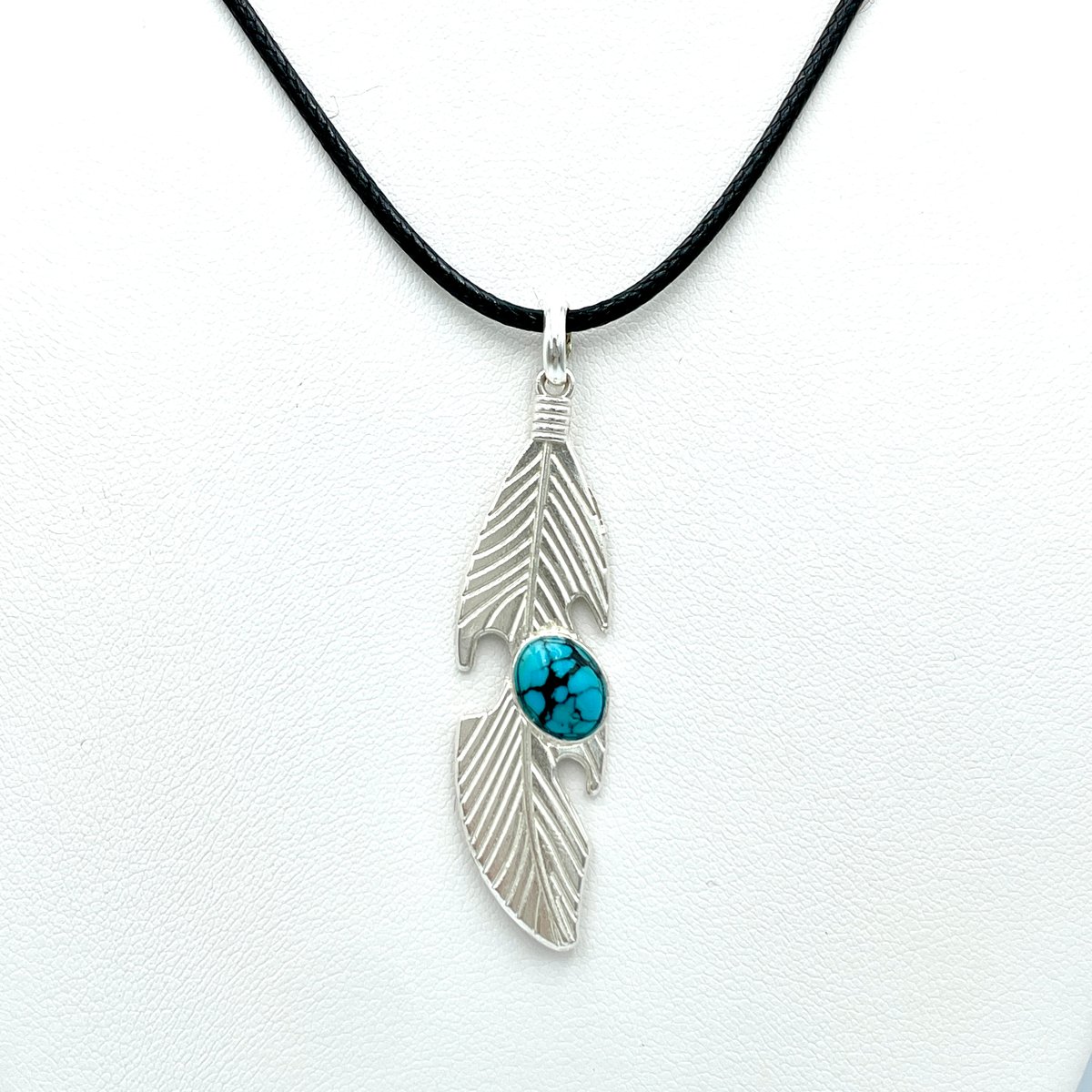 ユニセックス】ターコイズ フェザーネックレス/12月の誕生石