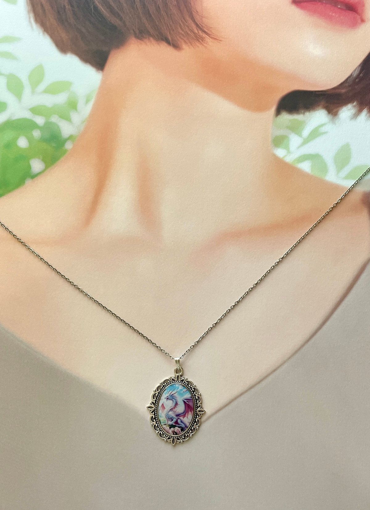縁起物】白龍さまのお守りネックレス/白龍様と桜 | ジュエリー春日