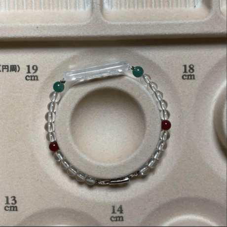水晶プレート 天然水晶聖観音刻ブレスレット