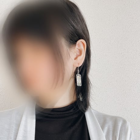 【受注生産】ミュシャのピアス「夜の安らぎ」/シンプルピアス