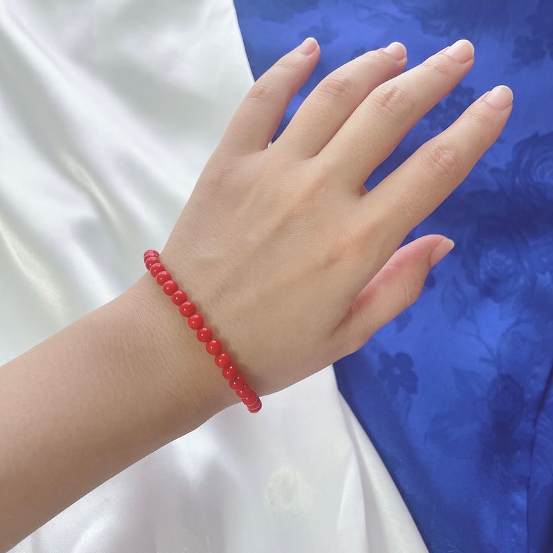 赤サンゴのブレスレット 5mm ｜安産祈願・還暦祝い ギフト 縁起物