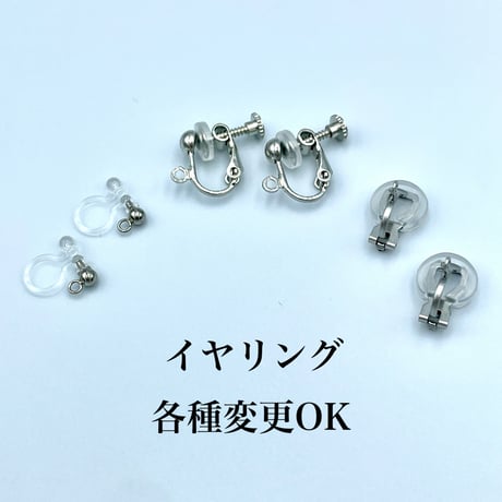【限定1点】ゴッホ《星月夜》アンティーク調フックピアス 淡水真珠のドロップピアス