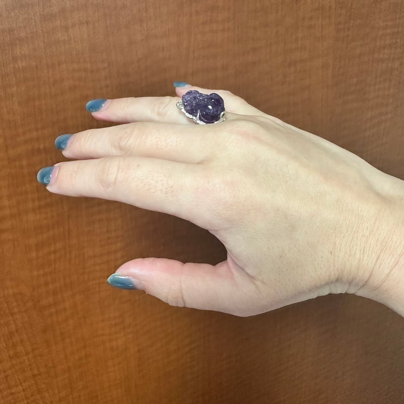 アメジスト貔貅（ひきゅう）リング｜天然石×金運のお守り
