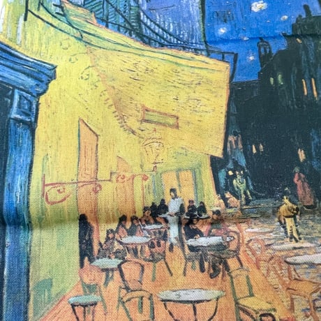【大人の美術館コーデ】ゴッホ《夜のカフェテラス》｜アートトートバッグ（A4対応・両面プリント）