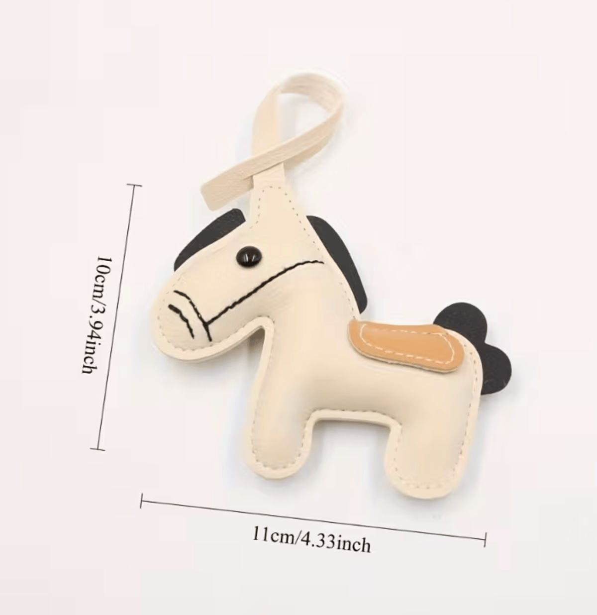 レザーホース、馬の置き物、鞍付きレザーホース、馬の置き物に革、58センチ セット販売】お守りホース｜通し穴付き馬のレザーチャーム｜幸運セット
