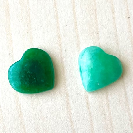 【レアカット】ハート型ヒスイ2石セット 天然石ルース