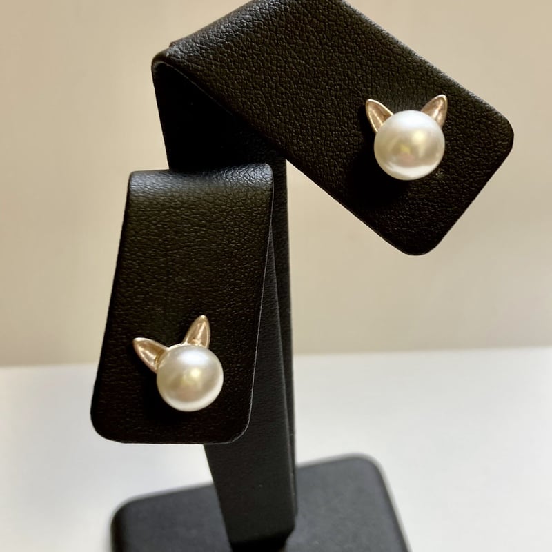 ねこ耳パールピアス/7mmパール | ジュエリー春日