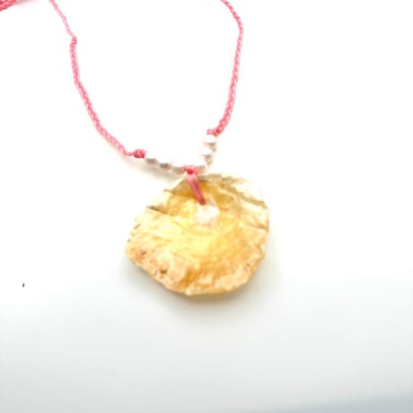 【ご依頼品】宮城県七ヶ浜桜貝天然ネックレス｜ミサンガ編み