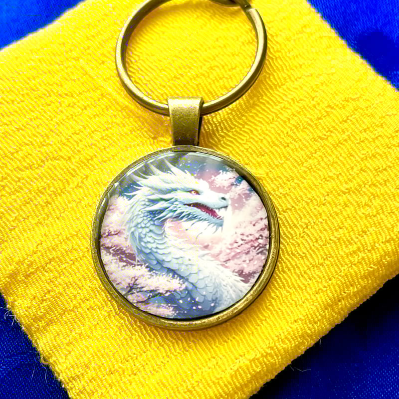縁起物】白龍さまのお守りキーホルダー/ 龍神様 | ジュエリー春日