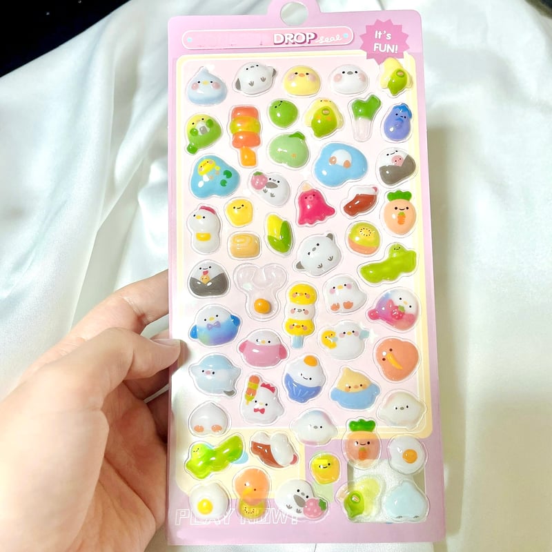 【正規品】プチドロ　3Dシール　2点セット　シマエナガ 立体シール ｜しまえなが シマエナガ｜ ドロップシール 3Dシール