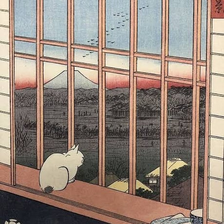 【大人の美術館アクセサリー】こんな浮世絵、知らにゃいでしょ？/浅草田甫酉の町詣と猫の後ろ姿ピアス