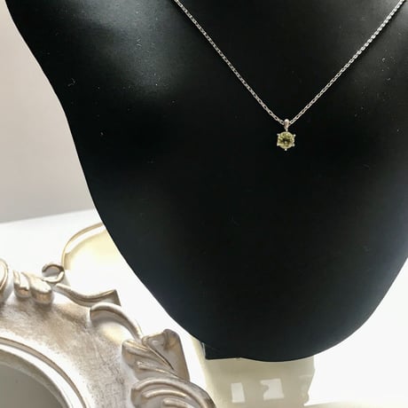 シンプル一粒ネックレス/ペリドット
