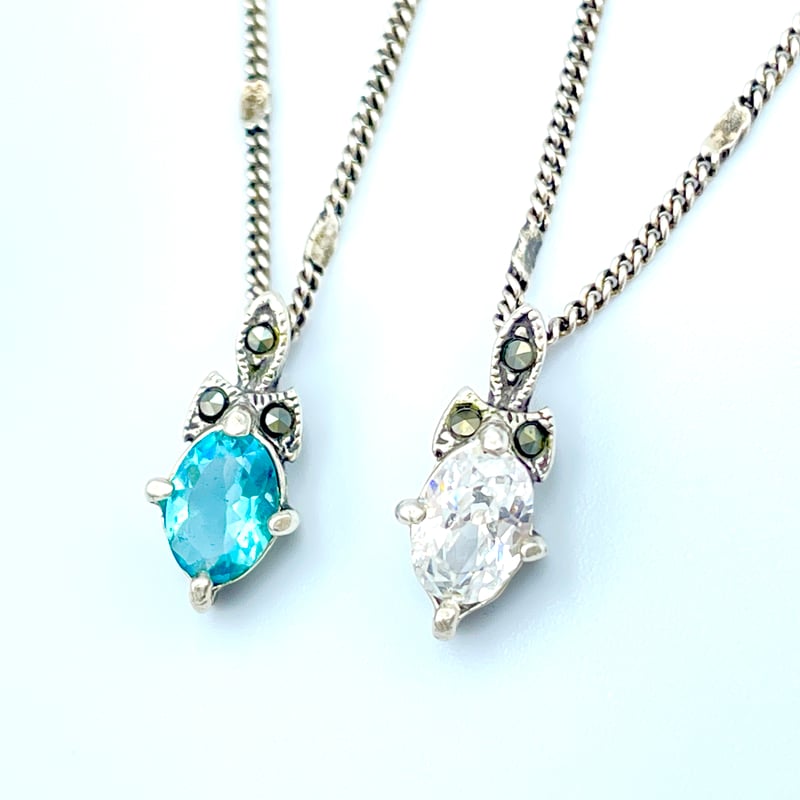 アンティーク調デザイン ブルートパーズ /SVネックレス | ジュエリー春日