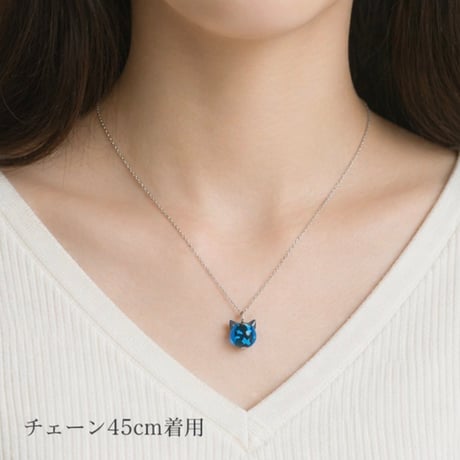 【超希少】ホタルガラス 猫玉(小)のチェーンネックレス｜ユニセックス
