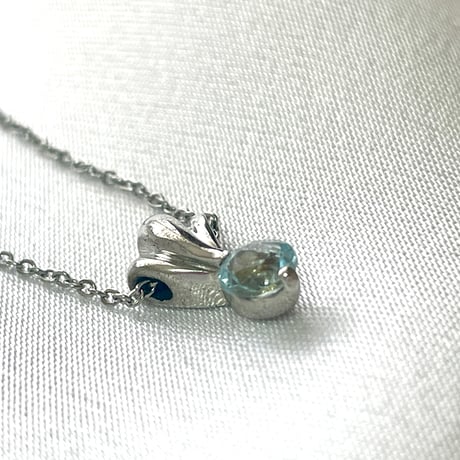 【3月の誕生石】アクアマリン ネックレス｜Silver925トップ×サージカルステンレスチェーン