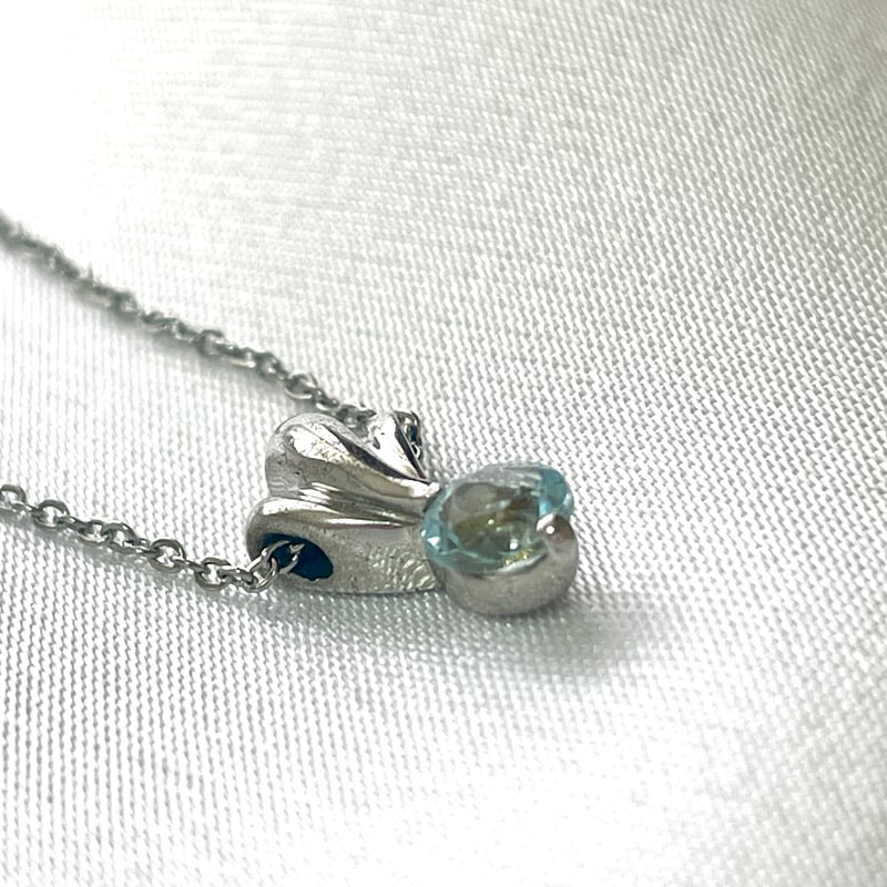 3月の誕生石】アクアマリン ネックレス｜Silver925トップ×サージカル