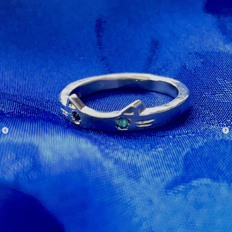 ねこ守りシリーズ】幸運の目 猫の目リング/エメラルド