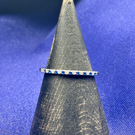 ブルーサファイア ハーフエタニティリング｜青の輝きが彩るシルバー925