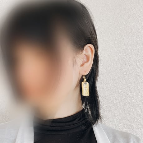 【限定1点 セール品】クリムトのアンティーク調ピアス/ 「接吻」 ゴールド