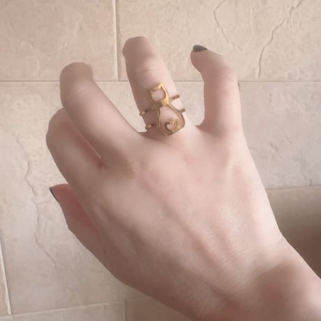 猫フリーサイズリング｜大人のためのシンプル猫アクセサリー