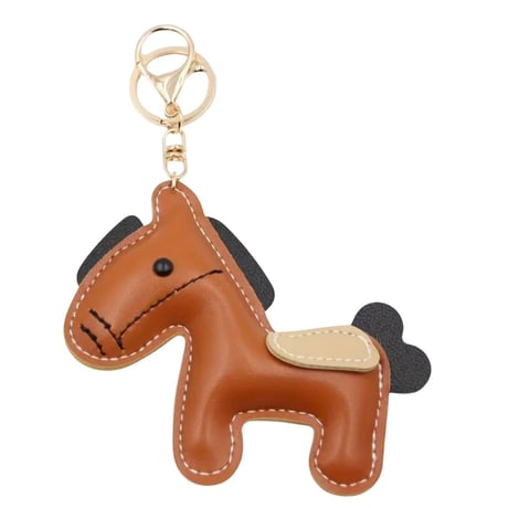 【セット販売】レザー馬キーチェーン＆メタルミニホースシュー｜幸運セット