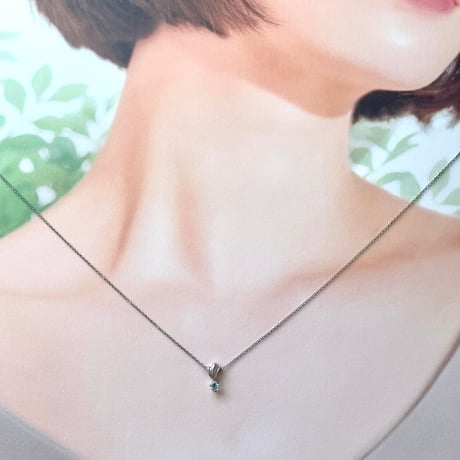 【3月の誕生石】アクアマリン ネックレス｜Silver925トップ×サージカルステンレスチェーン