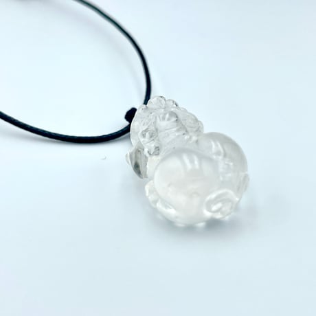 貔貅様（ヒキュウ様）の天然石ネックレス/クオーツ・スモーキークオーツ（水晶）
