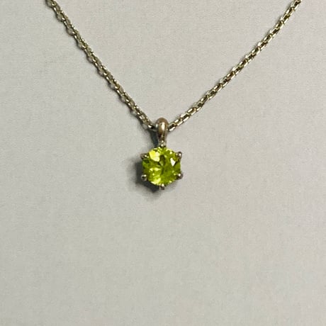 シンプル一粒ネックレス/ペリドット