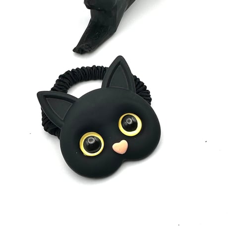 黒猫シュシュ ヘアゴム  髪飾り – にゃんともキュート！