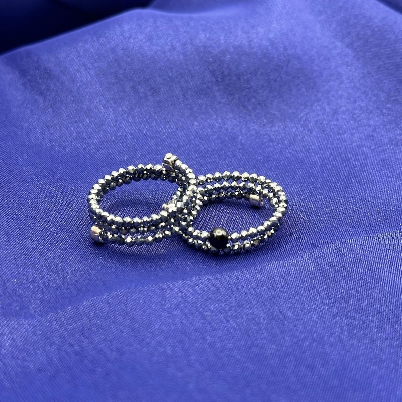 テラヘルツスターカット形状記憶リング｜フリーサイズ天然石