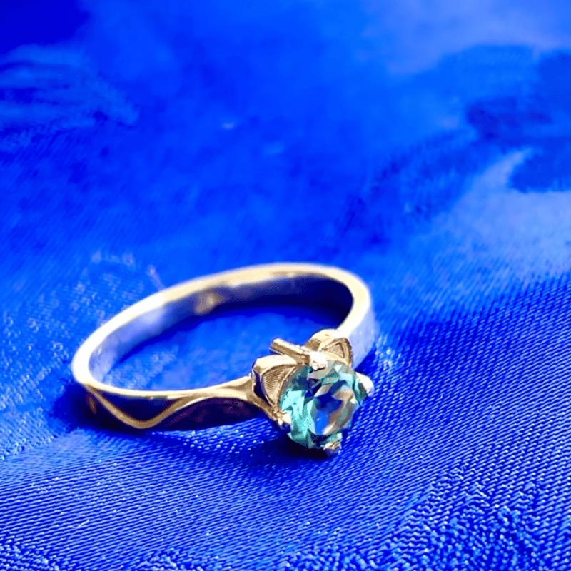 【5〜17号】猫ちゃんリング/ブルートパーズ ねこ守りシリーズ】猫ちゃんリング/ブルートパーズ | ジュエリー春日