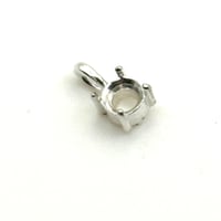 【万能空枠】一粒ネックレスペンダントトップ空枠 シルバー925