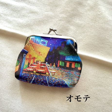 ゴッホのガマ口財布/夜のカフェテラス/アーモンド/星月夜/ローヌ川の星月夜
