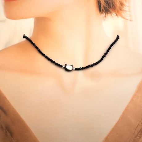オブシディアンねこのネックレス ～2,222円～