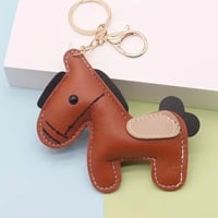 【セット販売】レザー馬キーチェーン＆メタルミニホースシュー｜幸運セット